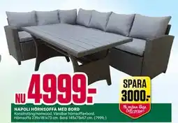 ÖoB NAPOLI HÖRNSOFFA MED BORD erbjuda