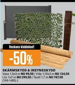 ÖoB SKÄRMSKYDD & INSYNSSKYDD, Medlemspris erbjuda