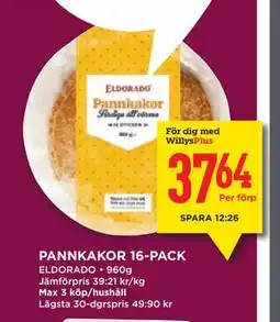 Willys PANNKAKOR 16-PACK, Medlemspris erbjuda