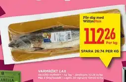 Willys VARMRÖKT LAX, Medlemspris erbjuda