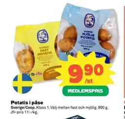 Coop Daglivs Potatis i påse, Medlemspris erbjuda