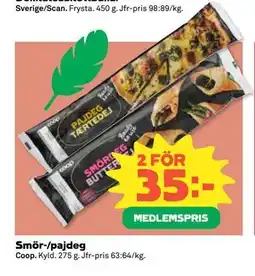 Coop Daglivs Smör-/pajdeg, Medlemspris erbjuda