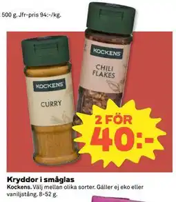Coop Daglivs Kryddor i småglas erbjuda