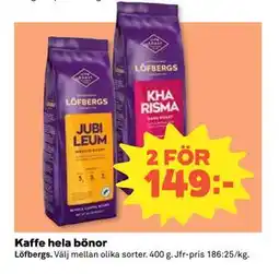 Coop Daglivs Kaffe hela bönor erbjuda