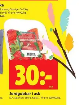 ICA Kvantum Jordgubbar i ask erbjuda