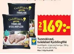 ICA Kvantum Tunnskivad, tvådelad Kycklingfilé erbjuda