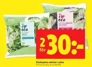 ICA Kvantum Ekologiska sallater i påse erbjuda