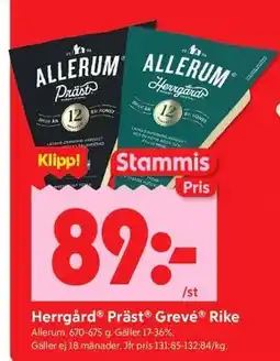 ICA Kvantum Herrgård Präst Grevé Rike, Medlemspris erbjuda