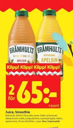 ICA Kvantum Juice, Smoothie erbjuda