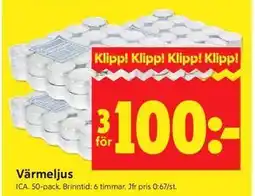 ICA Kvantum Värmeljus erbjuda