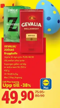 Lidl GEVALIA/ ZOÉGAS Bryggkaffe erbjuda