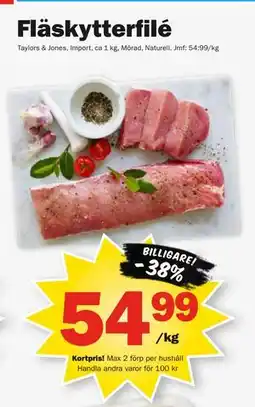 Pekås Fläskytterfilé, Medlemspris erbjuda