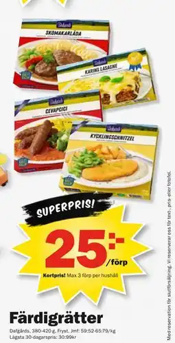 Pekås Färdigrätter, Medlemspris erbjuda