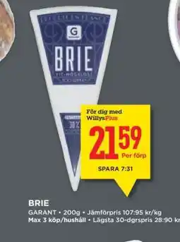 Willys BRIE erbjuda