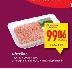 Willys Nötfärs erbjuda
