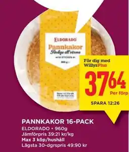 Willys Pannkakor 16-pack erbjuda