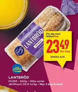 Willys Lantbröd erbjuda