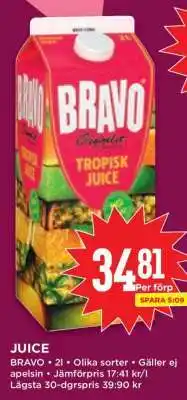 Willys BRAVO Tropisk Juice erbjuda