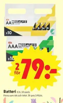 ICA Supermarket Batteri ICA 10-pack erbjuda