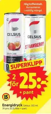 ICA Supermarket Energidryck Celsius erbjuda
