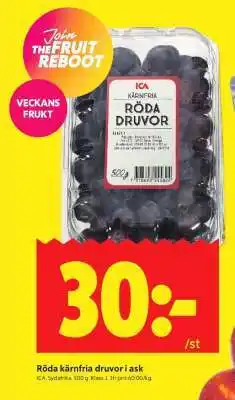 ICA Supermarket RÖDA KÄRNFRIA DRUVOR I ASK erbjuda