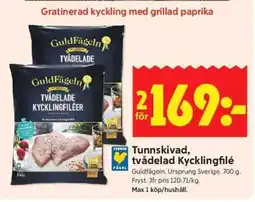 ICA Supermarket Tunnskivad, tvådelad Kycklingfilé erbjuda