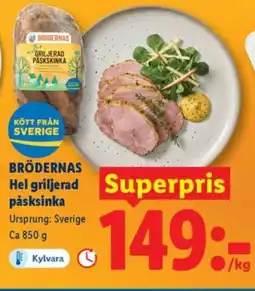Lidl BRÖDERNAS Hel griljerad påsksinka erbjuda