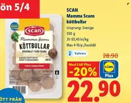 Lidl SCAN Mamma Scans köttbullar erbjuda
