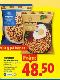 Lidl CHEF SELECT Ox-/gästgivarpytt erbjuda