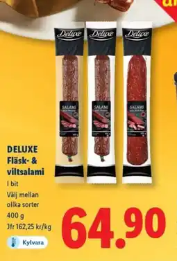 Lidl DELUXE Fläsk- & viltsalami erbjuda