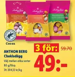 Lidl ANTHON BERG Chokladägg erbjuda