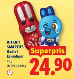 Lidl KITKAT/ SMARTIES Godis i kaninfigur erbjuda