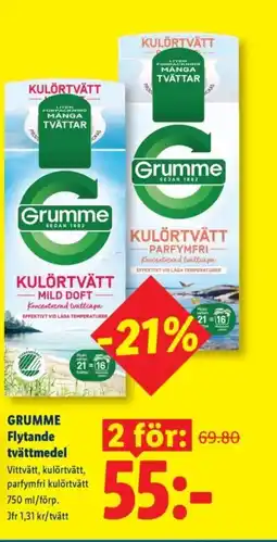 Lidl GRUMME Flytande tvättmedel erbjuda
