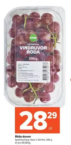 Coop Extra Röda druvor erbjuda