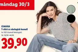 Lidl ESMARA T-shirt av ekologisk bomull erbjuda