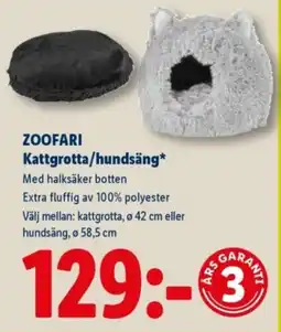 Lidl ZOOFARI Kattgrotta/hundsäng erbjuda