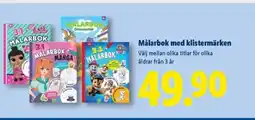 Lidl Målarbok med klistermärken erbjuda