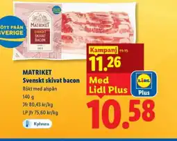 Lidl MATRIKET Svenskt skivat bacon erbjuda