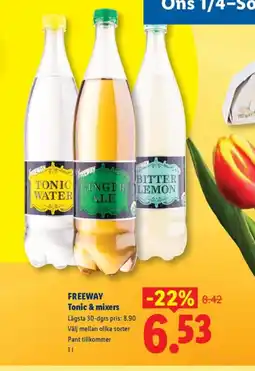Lidl FREEWAY Tonic & mixers erbjuda