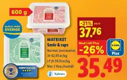 Lidl MATRIKET Smör & raps erbjuda