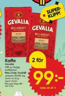 DollarStore Gevalia Kaffe erbjuda