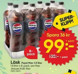 DollarStore Pepsi Max 1,5 liter erbjuda