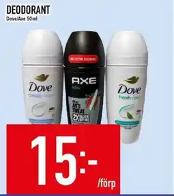 Matdax Dove/Axe Deodorant erbjuda