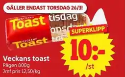 Nya Pulsen Veckans toast erbjuda