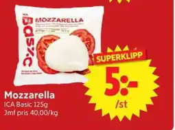 Nya Pulsen Mozzarella ICA Basic erbjuda