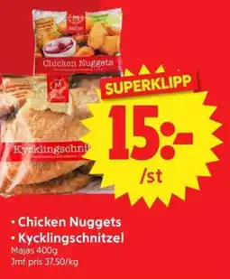 Nya Pulsen Chicken nuggets • kycklingschnitzel majas erbjuda