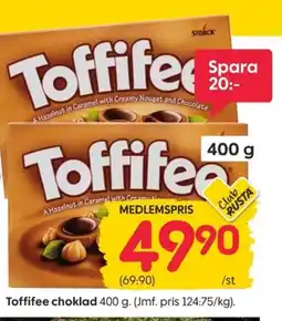 Rusta Toffifee choklad erbjuda