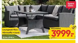 Rusta Loungeset Nice Hörnsoffa + bord erbjuda
