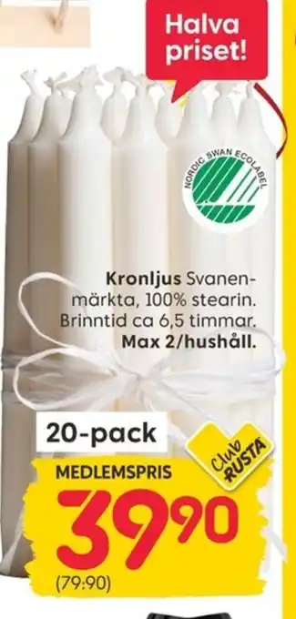 Rusta Kronljus erbjuda