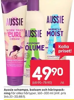 Rusta Aussie schampo, balsam och hårinpackning erbjuda